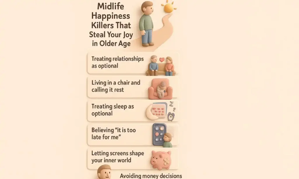 Midlife Happiness Killers:10 Mistakes that could Steal Your Joy in older age 2 Untitled design min